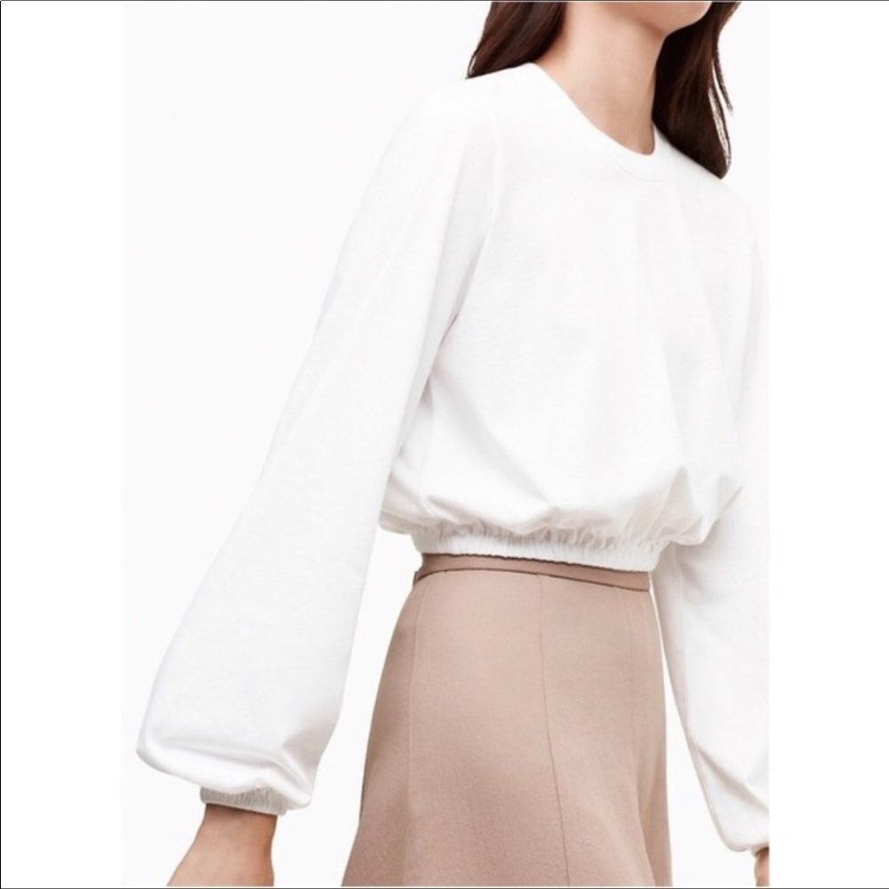 Aritzia Wilfred Jolie Crop Tshirt-Burgundy-Size M - Picture 9 of 10